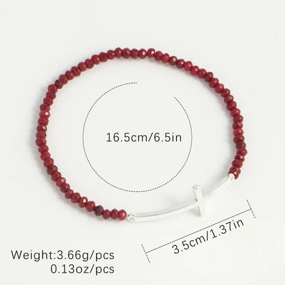 Wholesale Simple Style Cross Beaded Copper Bracelets