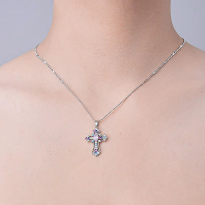 Wholesale Simple Style Cross Heart Shape Crown Stainless Steel Titanium Steel Polishing Plating Inlay Zircon Pendant Necklace