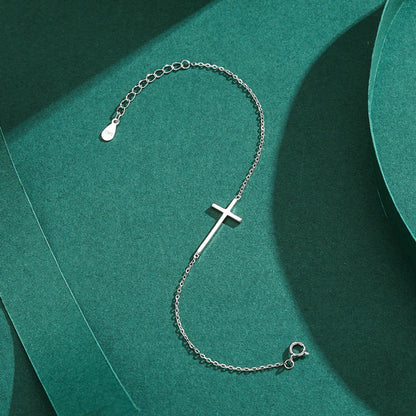 Wholesale Simple Style Cross Sterling Silver Bracelets