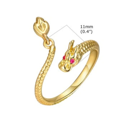 Wholesale Simple Style Dragon Copper Plating Open Rings