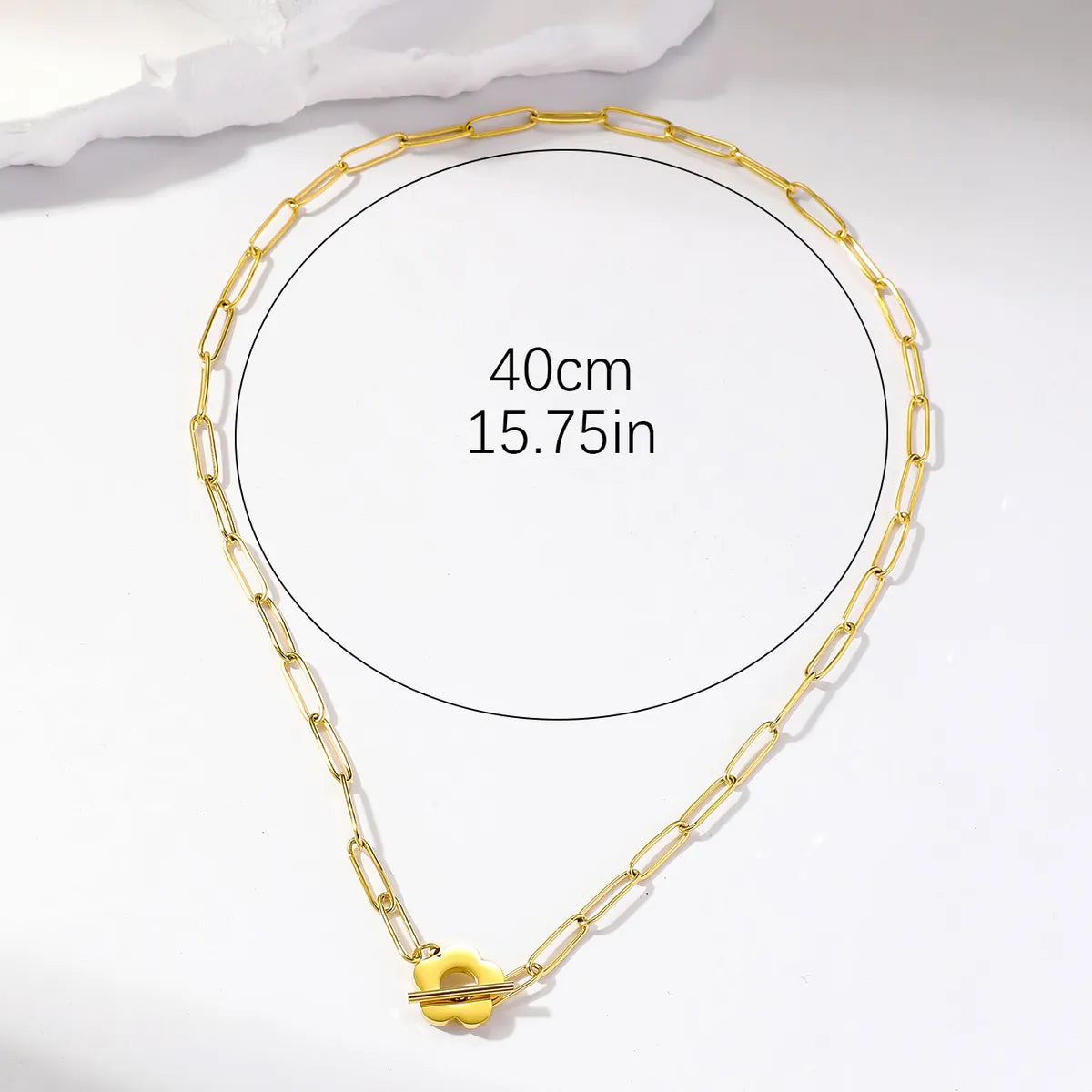 Wholesale Simple Style Flower Stainless Steel Plating 18k Gold Plated Pendant Necklace