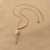 Simple Style Flower Titanium Steel Plating Gold Plated Pendant Necklace