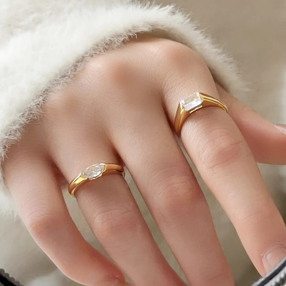 Wholesale Simple Style Geometric Copper Open Rings