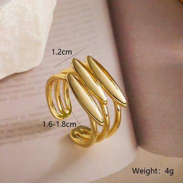 Wholesale Simple Style Geometric Copper Plating Open Rings