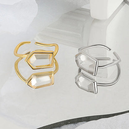 Wholesale Simple Style Geometric Copper Plating Open Rings