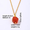 Wholesale Simple Style Geometric Rhombus 304 Stainless Steel Natural Stone Copper Plating Three-Dimensional Inlay K Gold Plated Natural Stone Pendant Necklace