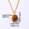 Wholesale Simple Style Geometric Rhombus 304 Stainless Steel Natural Stone Copper Plating Three-Dimensional Inlay K Gold Plated Natural Stone Pendant Necklace