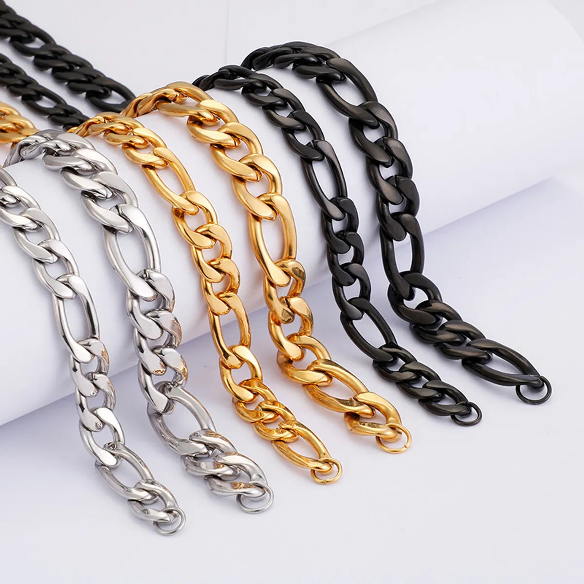 Wholesale Simple Style Geometric Solid Color Titanium Steel Polishing Plating Jewelry Set