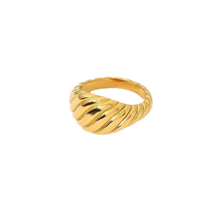 Wholesale Simple Style Geometric Stainless Steel 18k Gold Plated Rings