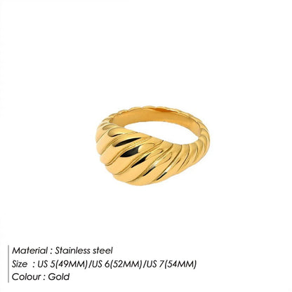 Wholesale Simple Style Geometric Stainless Steel 18k Gold Plated Rings