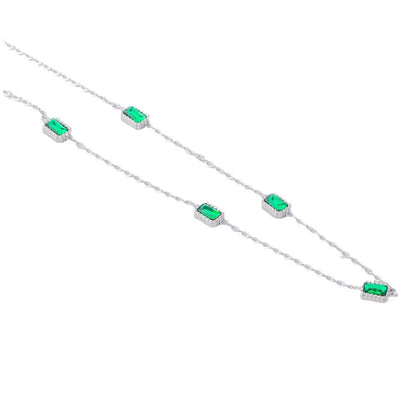 Wholesale Simple Style Geometric Stainless Steel Plating Inlay Zircon Necklace