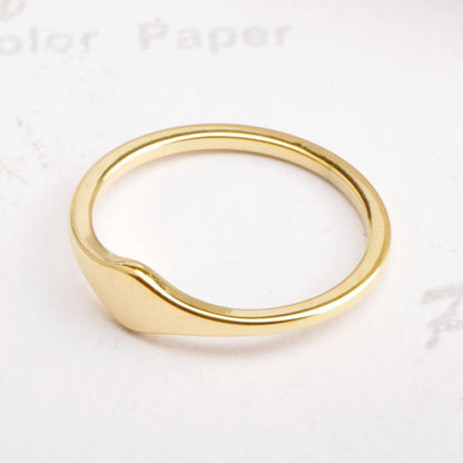 Titanium Steel 18K Gold Plated Simple Style Plating Geometric Rings