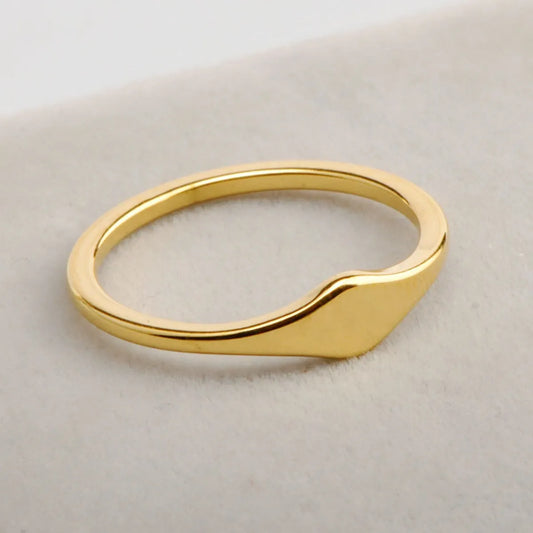 Titanium Steel 18K Gold Plated Simple Style Plating Geometric Rings