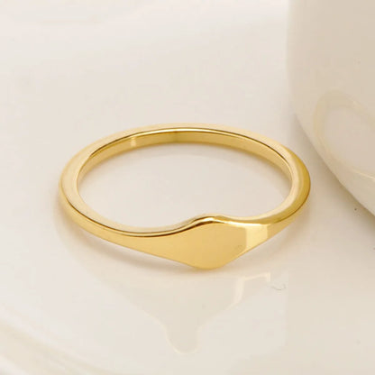 Titanium Steel 18K Gold Plated Simple Style Plating Geometric Rings