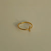 Wholesale Simple Style Geometric Titanium Steel 18k Gold Plated Zircon Open Ring