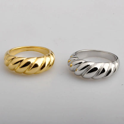 Simple Style Geometric Titanium Steel Plating Rings