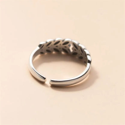 Wholesale Simple Style Grain Copper Plating Silver Plated Open Rings