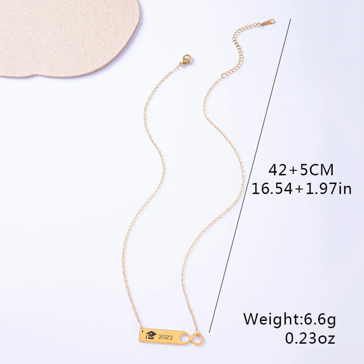 Wholesale Simple Style Hat Infinity Stainless Steel Gold Plated Silver Plated Necklace