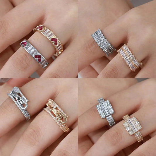 Wholesale Simple Style Heart Shape Copper Open Rings