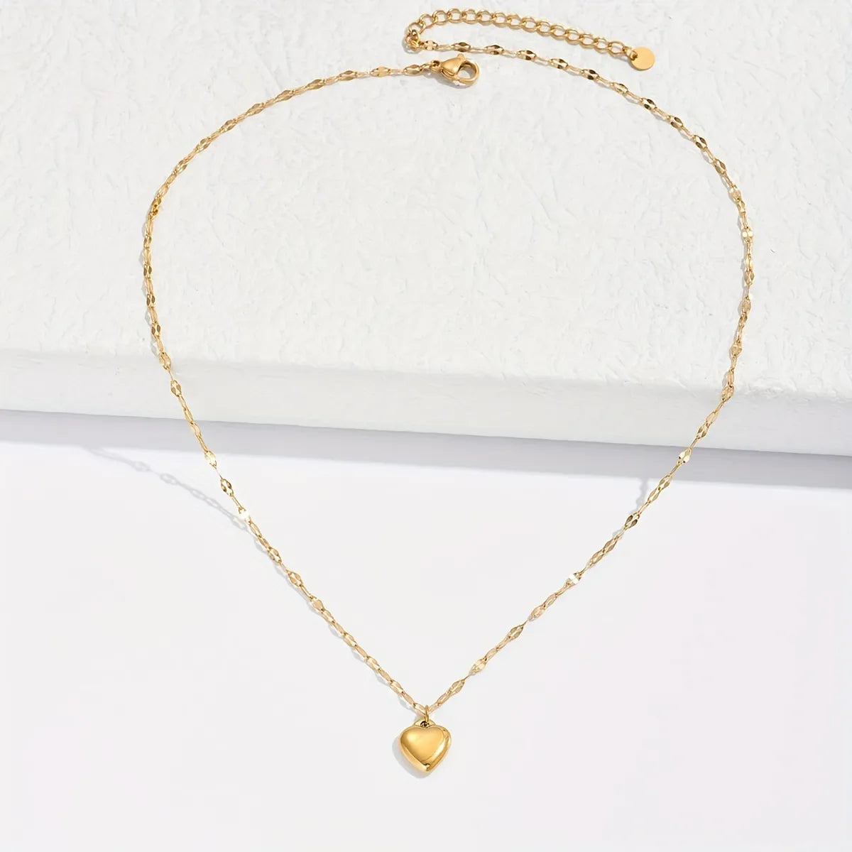 Wholesale Simple Style Heart Shape Stainless Steel 14k Gold Plated Necklace