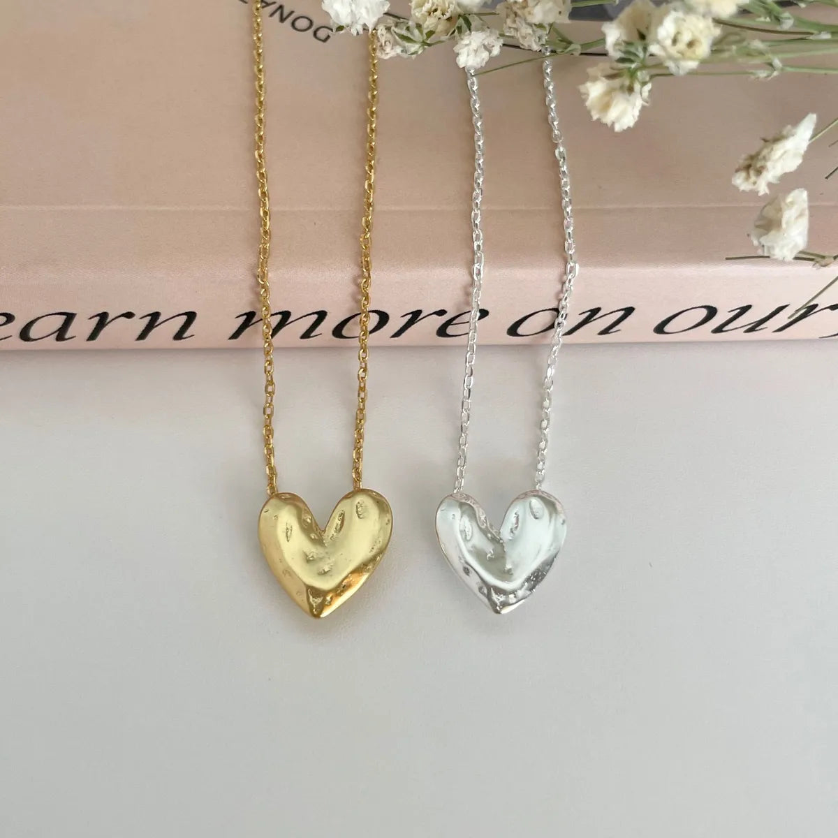 Wholesale Simple Style Heart Shape Sterling Silver Pendant Necklace