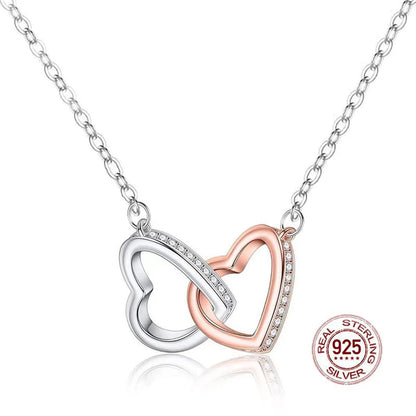 Wholesale Simple Style Heart Shape Sterling Silver Zircon Pendant Necklace