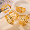 Wholesale Simple Style Hollow Titanium Steel Electroplated Bracelet Jewelry
