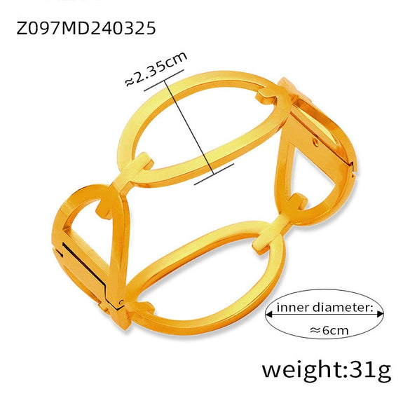 Wholesale Simple Style Hollow Titanium Steel Electroplated Bracelet Jewelry