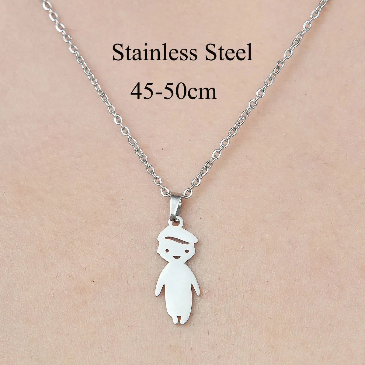 201 Stainless Steel Simple Style Polishing Plating Human Devil'S Eye Star Pendant Necklace