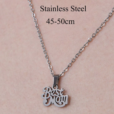 Wholesale Simple Style Human Letter Footprint Stainless Steel Titanium Steel Polishing Plating Pendant Necklace