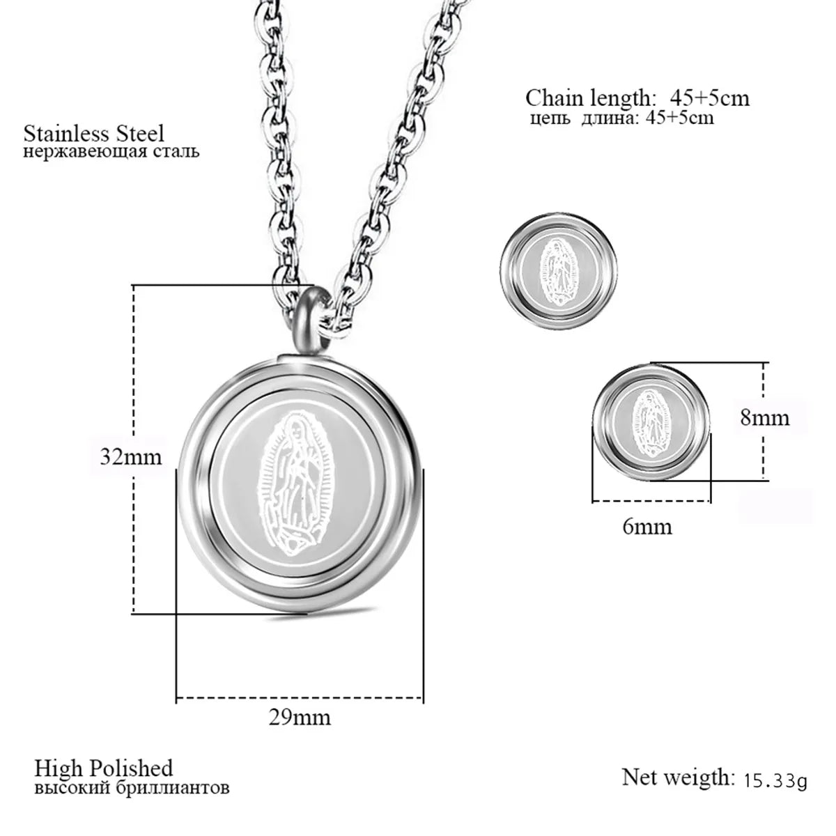 Wholesale Simple Style Human Round Titanium Steel Plating Earrings Necklace