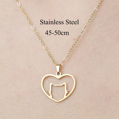 Wholesale Jewelry Simple Style Human Sun Paw Print 201 Stainless Steel 18K Gold Plated Polishing Plating Pendant Necklace