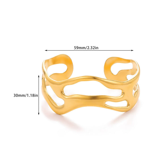 Wholesale Simple Style Irregular Circle Stainless Steel Goldplated Women's Bracelet