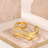 Wholesale Simple Style Irregular Circle Stainless Steel Goldplated Women's Bracelet