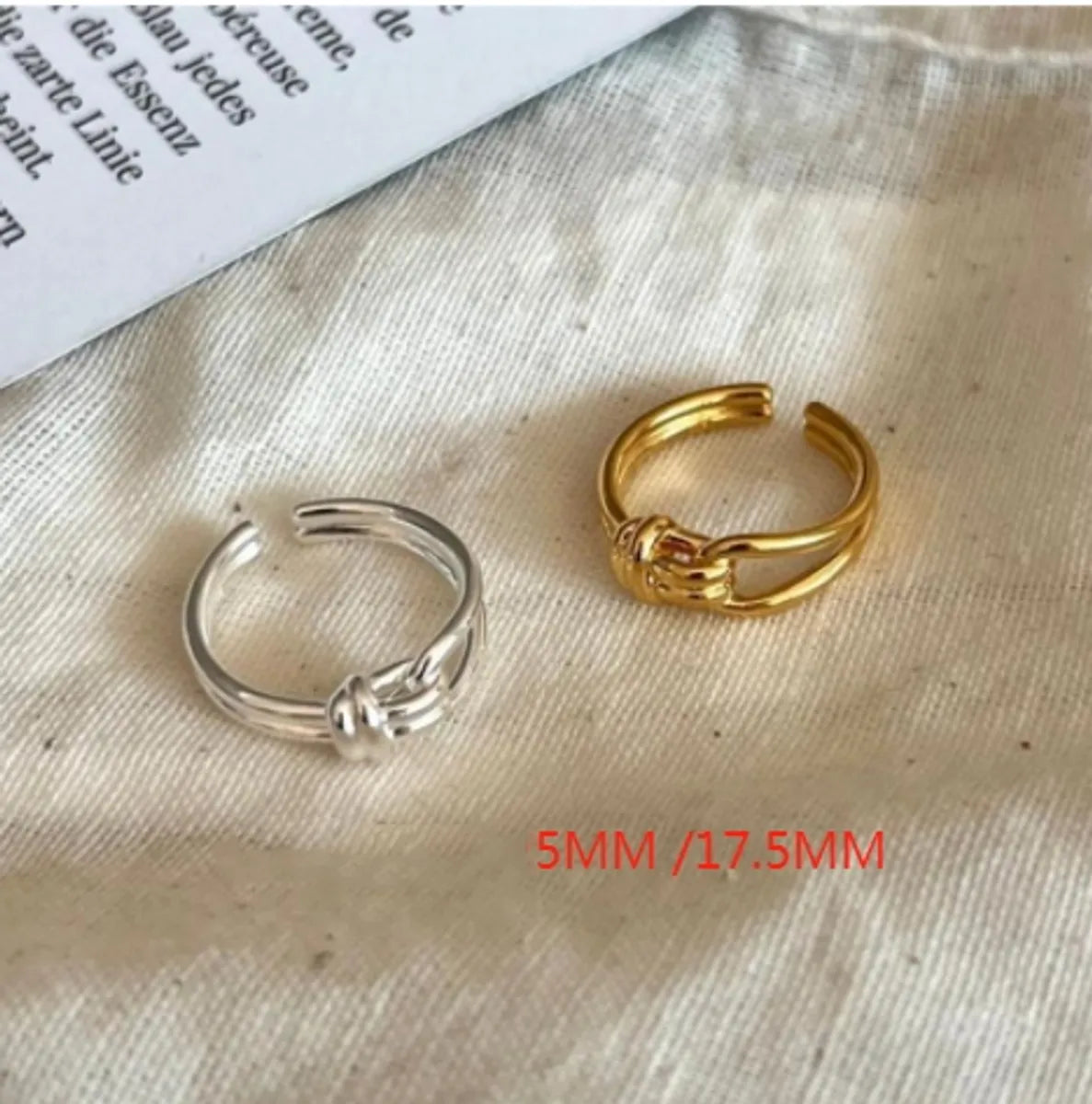 Wholesale Simple Style Knot Copper Plating Hollow Out Open Rings