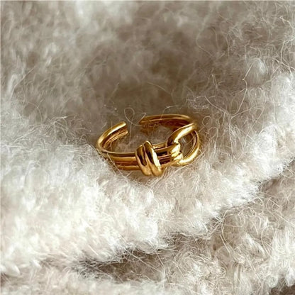 Wholesale Simple Style Knot Copper Plating Hollow Out Open Rings