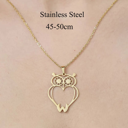 Wholesale Jewelry Simple Style Leaf Devil'S Eye Wings 201 Stainless Steel 18K Gold Plated Polishing Plating Pendant Necklace