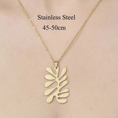 Wholesale Jewelry Simple Style Leaf Devil'S Eye Wings 201 Stainless Steel 18K Gold Plated Polishing Plating Pendant Necklace