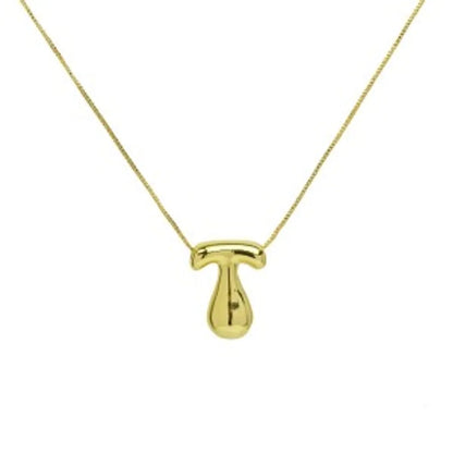 Wholesale Simple Style Letter Brass 18K Gold Plated Pendant Necklace