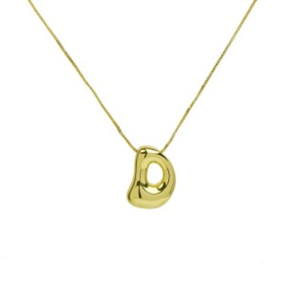 Wholesale Simple Style Letter Brass 18K Gold Plated Pendant Necklace