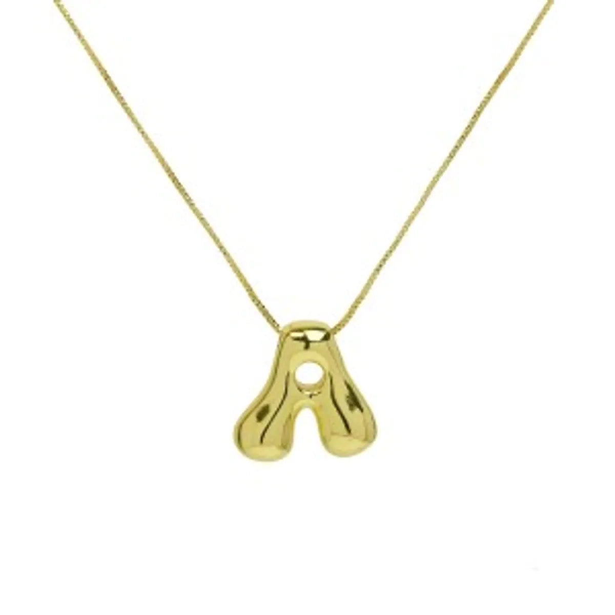 Wholesale Simple Style Letter Brass 18K Gold Plated Pendant Necklace