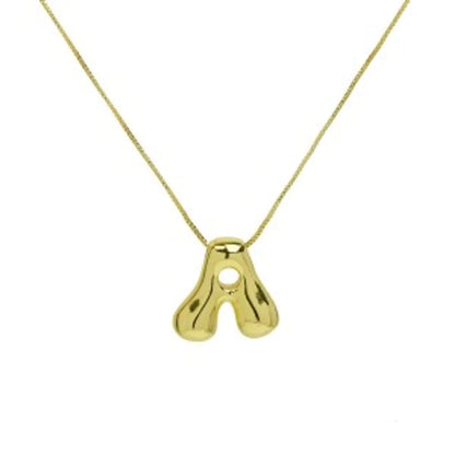 Wholesale Simple Style Letter Brass 18K Gold Plated Pendant Necklace