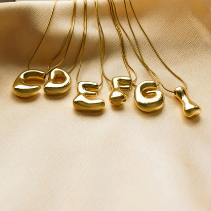 Wholesale Simple Style Letter Brass 18K Gold Plated Pendant Necklace