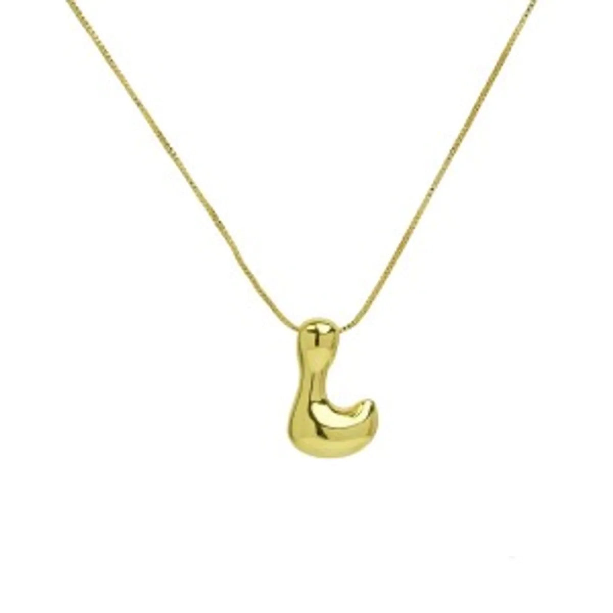 Wholesale Simple Style Letter Brass 18K Gold Plated Pendant Necklace