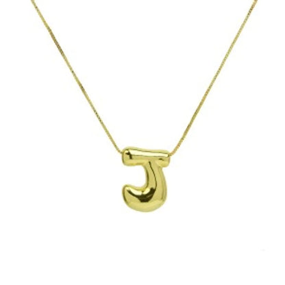 Wholesale Simple Style Letter Brass 18K Gold Plated Pendant Necklace