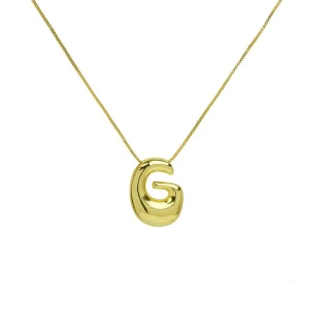 Wholesale Simple Style Letter Brass 18K Gold Plated Pendant Necklace