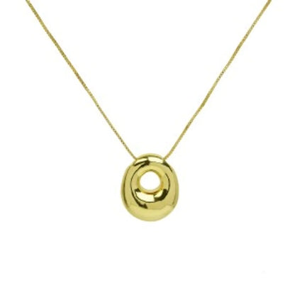 Wholesale Simple Style Letter Brass 18K Gold Plated Pendant Necklace