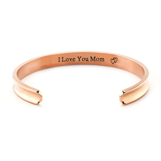 Simple Style Letter Stainless Steel Rose Gold Plated Gold Plated Bangle In Bulk