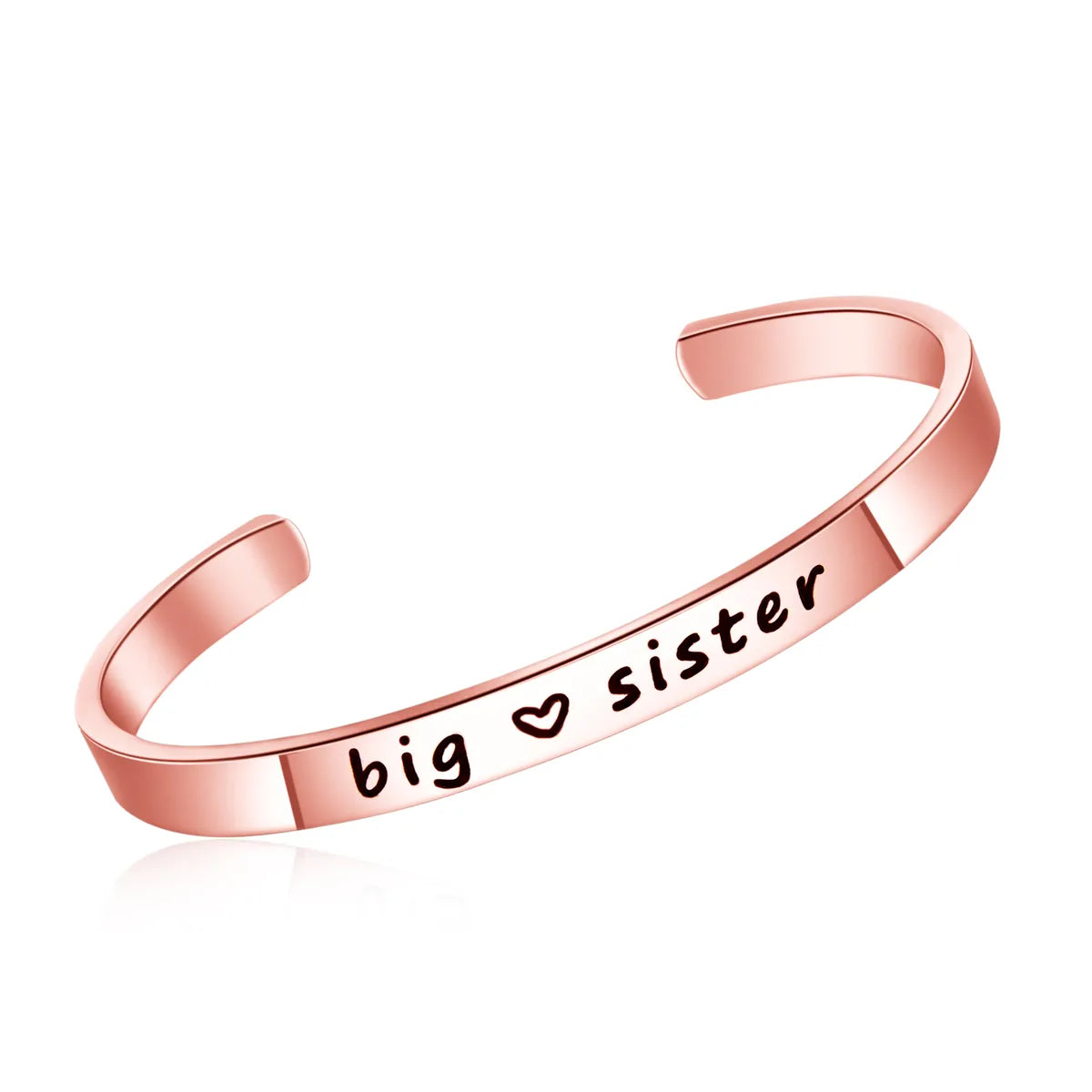 Wholesale Simple Style Letter Stainless Steel Rose Gold Plated Gold Plated Bangle