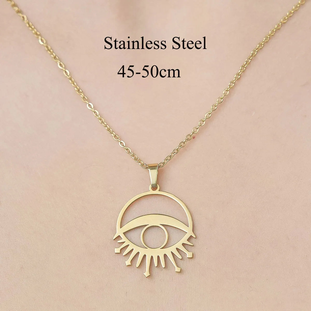 Wholesale Jewelry Simple Style Little Bear Devil'S Eye Lightning 201 Stainless Steel 18K Gold Plated Polishing Plating Pendant Necklace